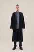 Embroidered bouclette faux wool coat